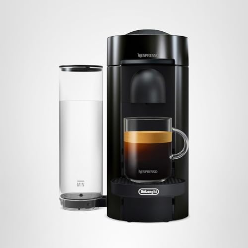 Nespresso VertuoPlus Coffee and Espresso Machine by De'Longhi with Milk Frother, Ink Black