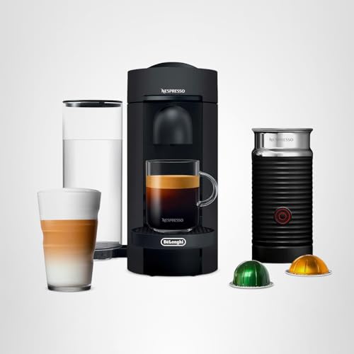 Nespresso VertuoPlus Coffee and Espresso Machine by De'Longhi with Milk Frother, Ink Black