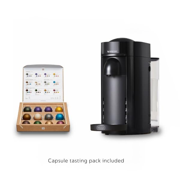 Nespresso VertuoPlus Coffee and Espresso Machine by De'Longhi with Milk Frother, Ink Black