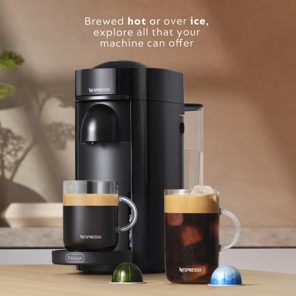 Nespresso VertuoPlus Coffee and Espresso Machine by De'Longhi with Milk Frother, Ink Black