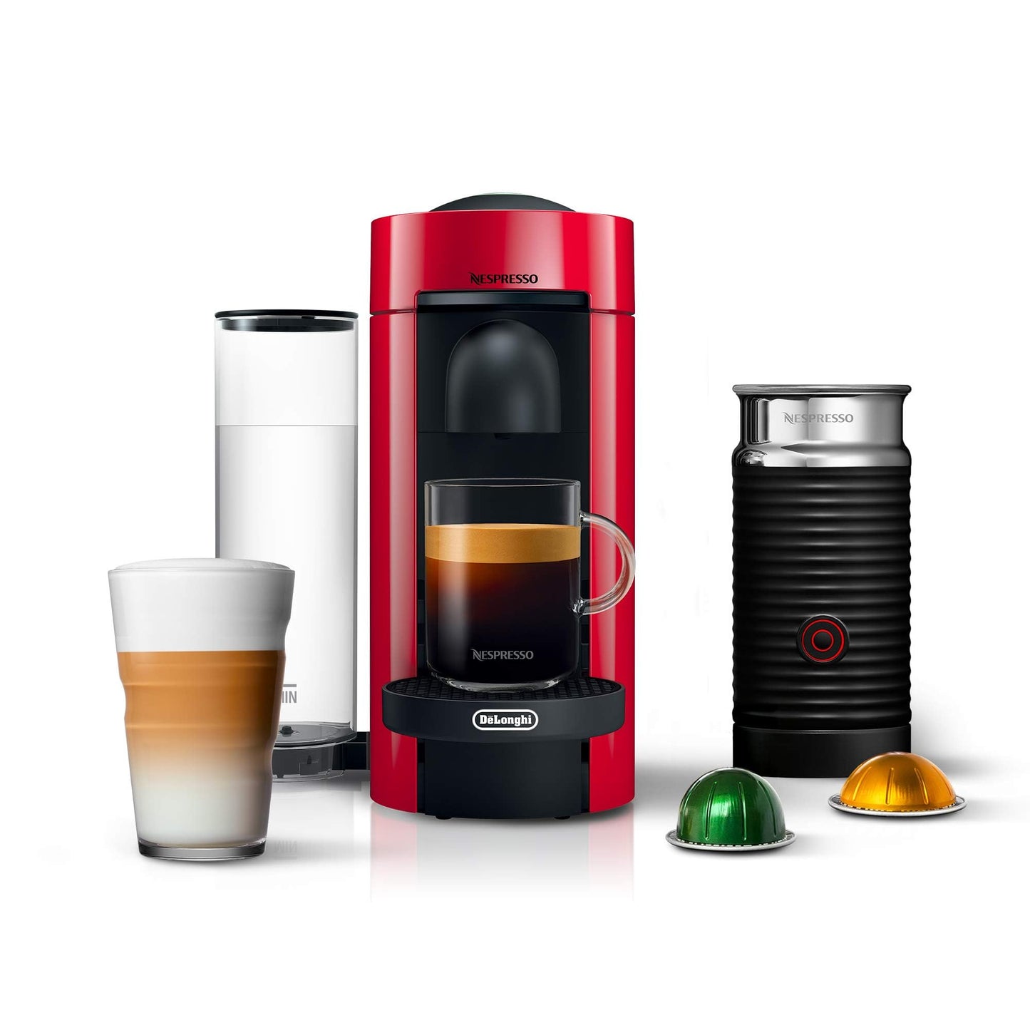 Nespresso VertuoPlus Coffee and Espresso Machine by De'Longhi with Milk Frother, Ink Black