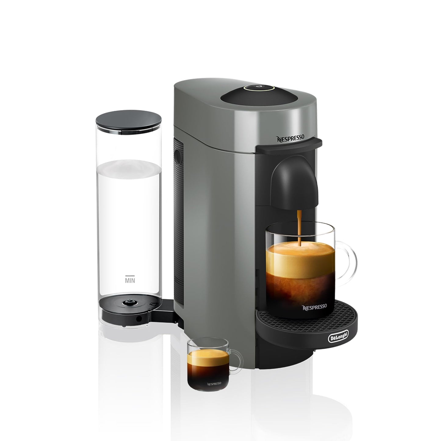 Nespresso VertuoPlus Coffee and Espresso Machine by De'Longhi with Milk Frother, Ink Black