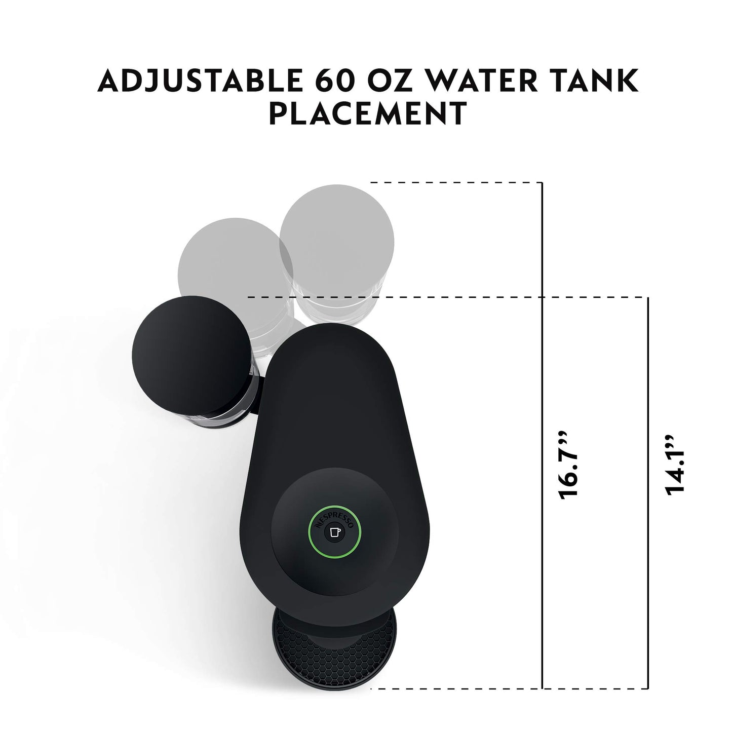 Nespresso VertuoPlus Coffee and Espresso Machine by De'Longhi with Milk Frother, Ink Black