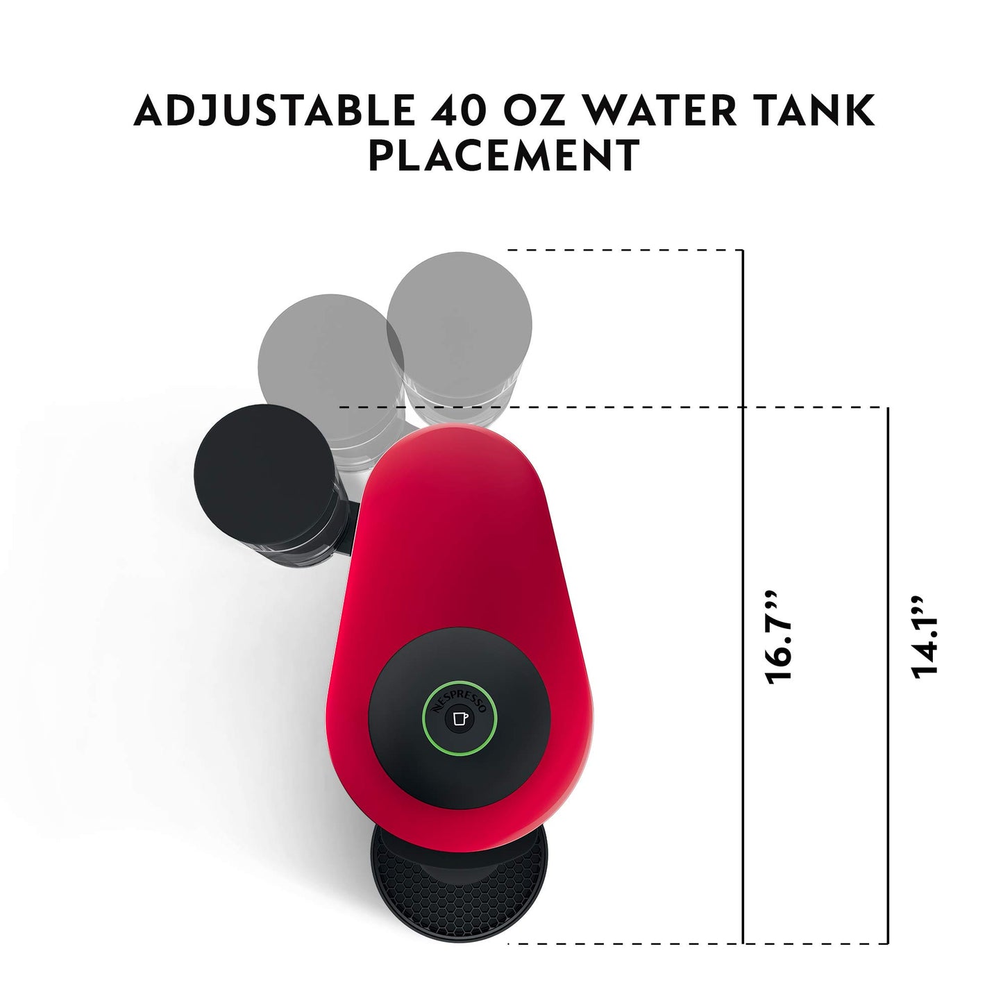 Nespresso VertuoPlus Coffee and Espresso Machine by De'Longhi with Milk Frother, Ink Black